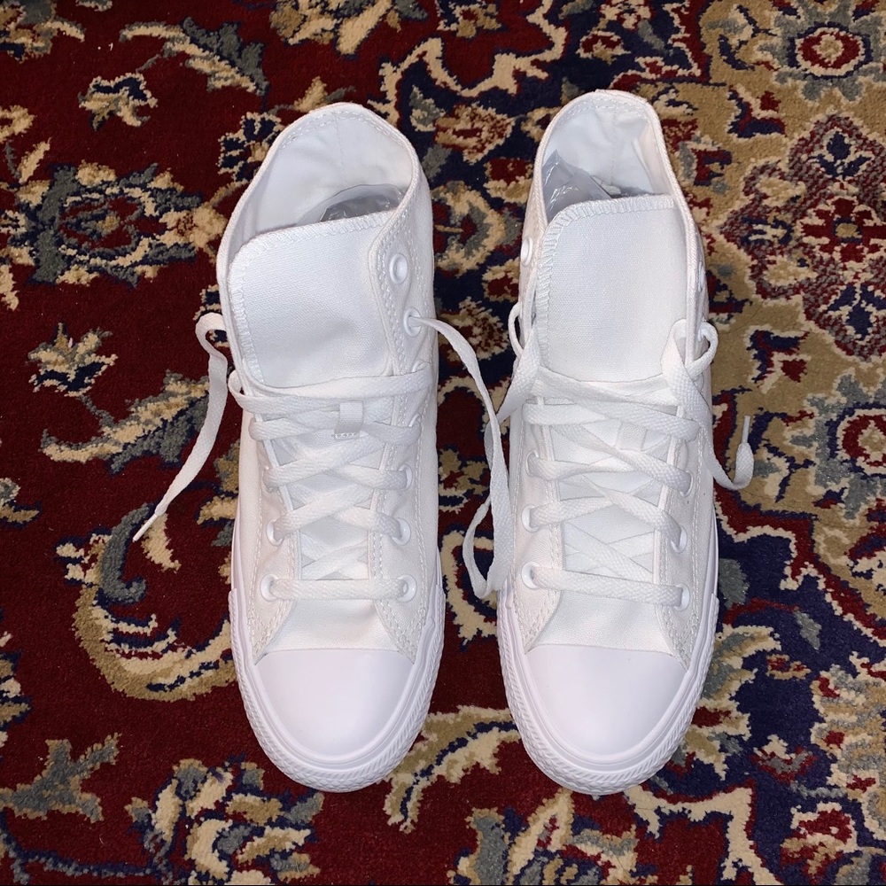 All White Converse High Tops